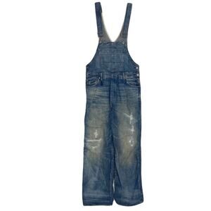 G STAR RAW Overalls Unisex XS/W34 Blue Stonewash Distressed Adjust-Strap 9Pocket